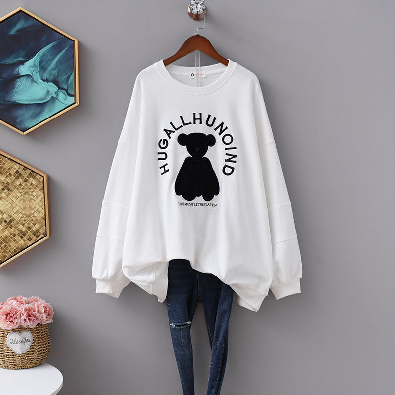 Women's oversized cartoon printed sweatshirts