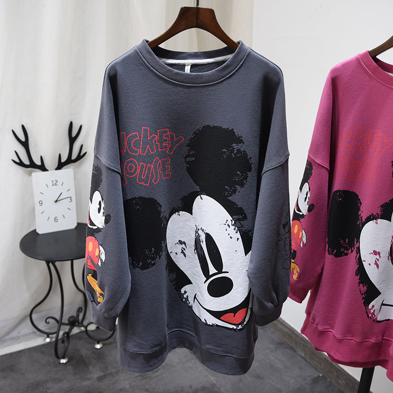 Women's oversized cartoon printed sweatshirts