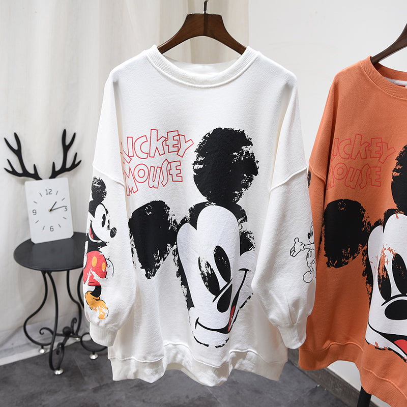 Women's oversized cartoon printed sweatshirts