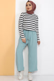 Women's Wide Legs Mint Green Aerobin Pants