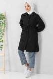 Women's Snap Button Black Jacket