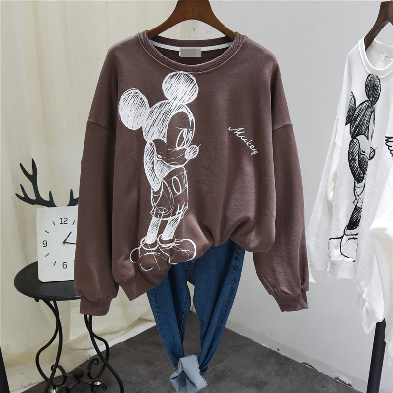 Women's oversized cartoon printed sweatshirts